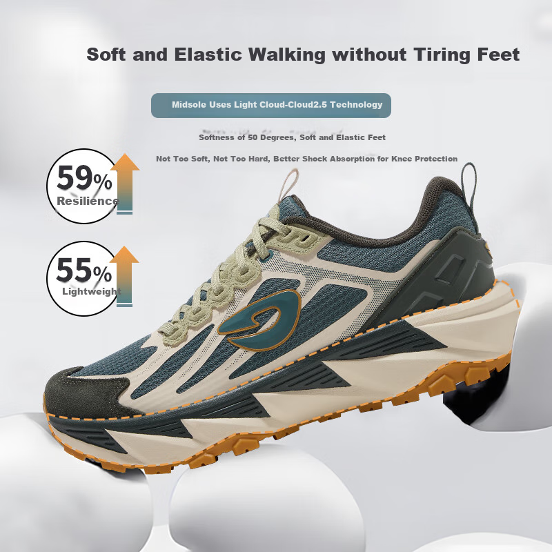 Huwaitegong Professional Shock-Absorbing Non-Slip Mountain Shoes, All-Terrain Wear-Resistant Hiking And Climbing Shoes, T60 Green Fairy Tale, Size 40