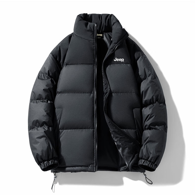JEEP Men's Winter Down Jacket New Windproof Warm Casual White Duck Down Stand Collar Cold-Resistant Coat 12