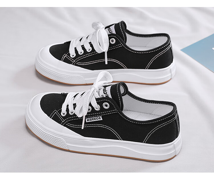 Warrior Official Women's Shoes, 2025 Summer Simple Canvas Shoes, Versatile Sneakers for Female Students, Sports Casual Shoes, Olive Green, Size 40 26