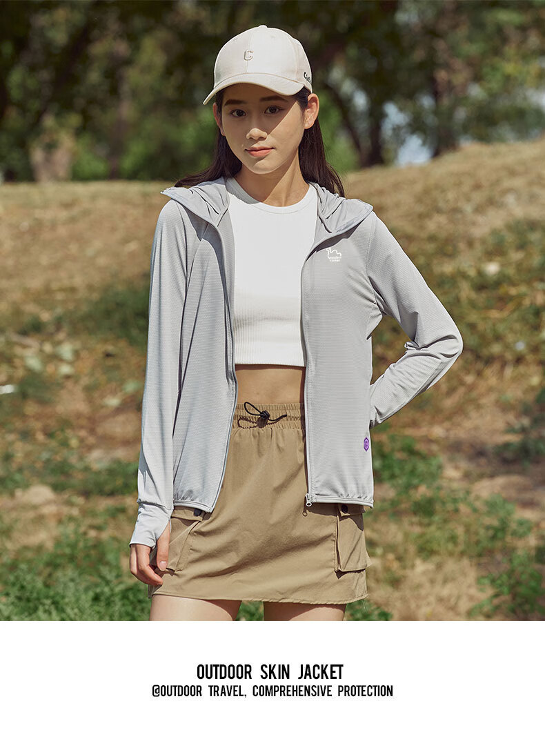 EASTERN CAMEL Couple's Sun Protection Clothing for Men And Women, Summer UV-Resistant Fishing Skin Jacket, Women's Light Gray, XL 4
