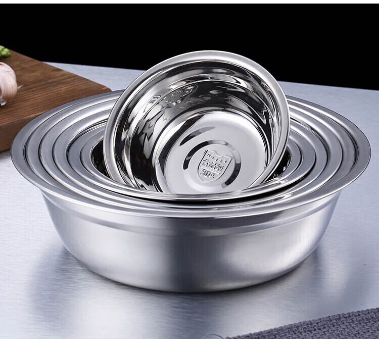 Jingqingfu 304 Stainless Steel Soup Bowl 16cm Canteen Serving Bowl Small Food Bowl Meal Bowl Soup Bowl Jingcang 14