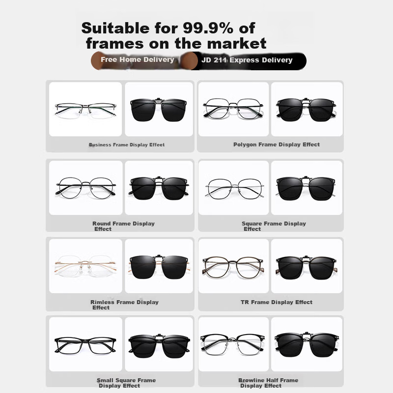 Siwangongli Polarized Clip-On Sunglasses for Women And Men, Clip-On Myopia Sunglasses for Driving And Fishing