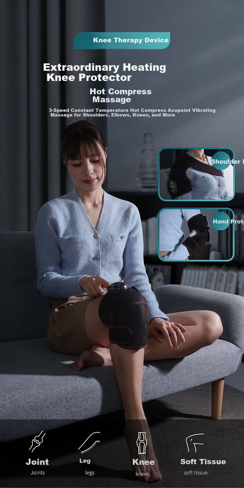 Aijiaoshou Knee Heating Leg Massager, Heated Knee Protector, Warmth for Elderly Parents, Birthday Gift 1