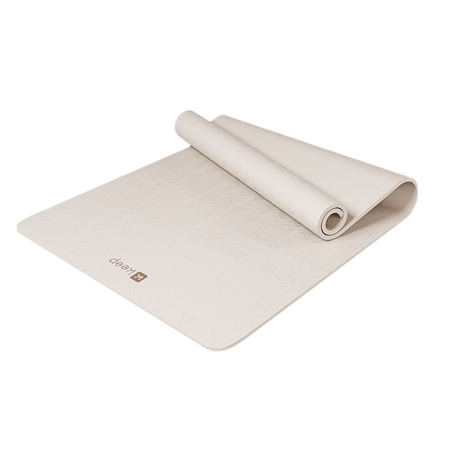 Keep Antibacterial Yoga Mat for Women Home Fitness Mat Shock Absorption Silent Extra Large Extra Wide Thickened 9mm Oat White
