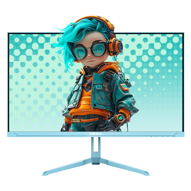 NESO 23.8-inch IPS Full HD 100Hz High Refresh Rate Micro-Edge Low Blue Light HDR Ice Blue Office Light Gaming Monitor 24D1B