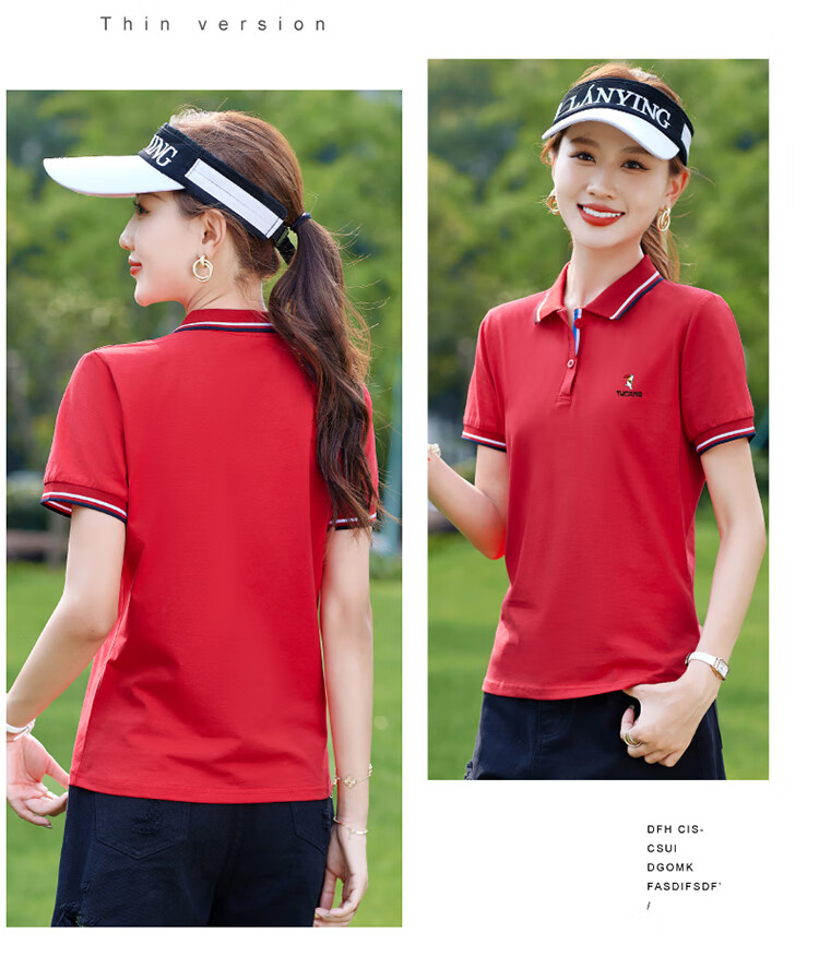 Woodpecker Pure Cotton Polo Shirt Women Short Sleeve Slim Fit Plus Size Casual Summer Top Dark Blue XL 17