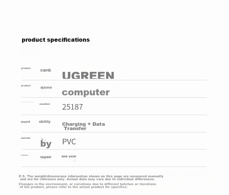 UGREEN Hard Drive Enclosure Data Cable, 0.25 Meters 7