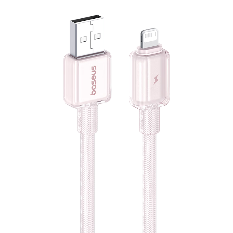 Baseus Apple Charging Cable Fast Charger Compatible with IPhone 14/13/12/11 Pro Max/xs/iPad Pro/Air 2/Mini Tablet Car Charger Light Pink 1 Meter