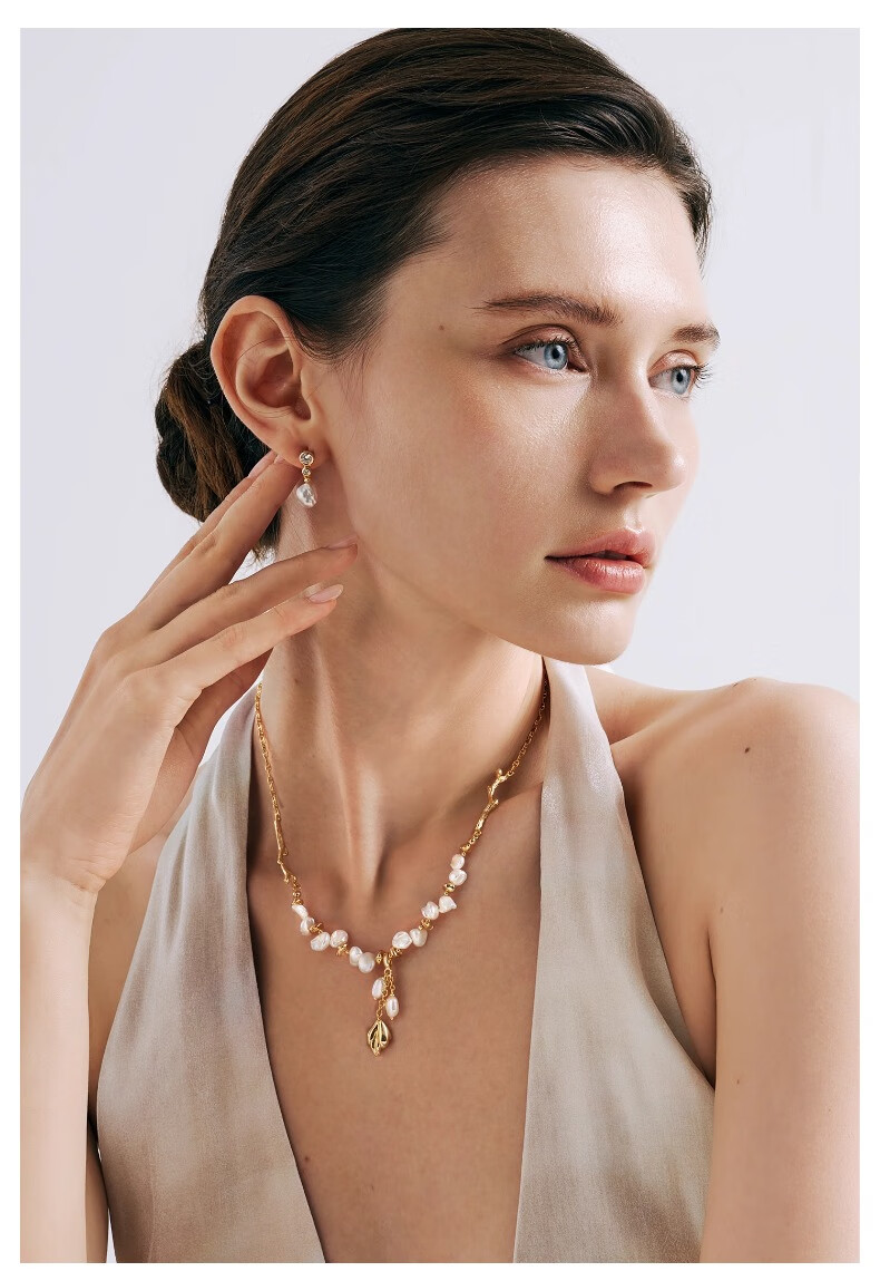 Amber Lollipop Baroque Pearl Necklace for Women, Niche Choker, Practical Birthday And Mother's Day Gift for Mom Or Wife 6