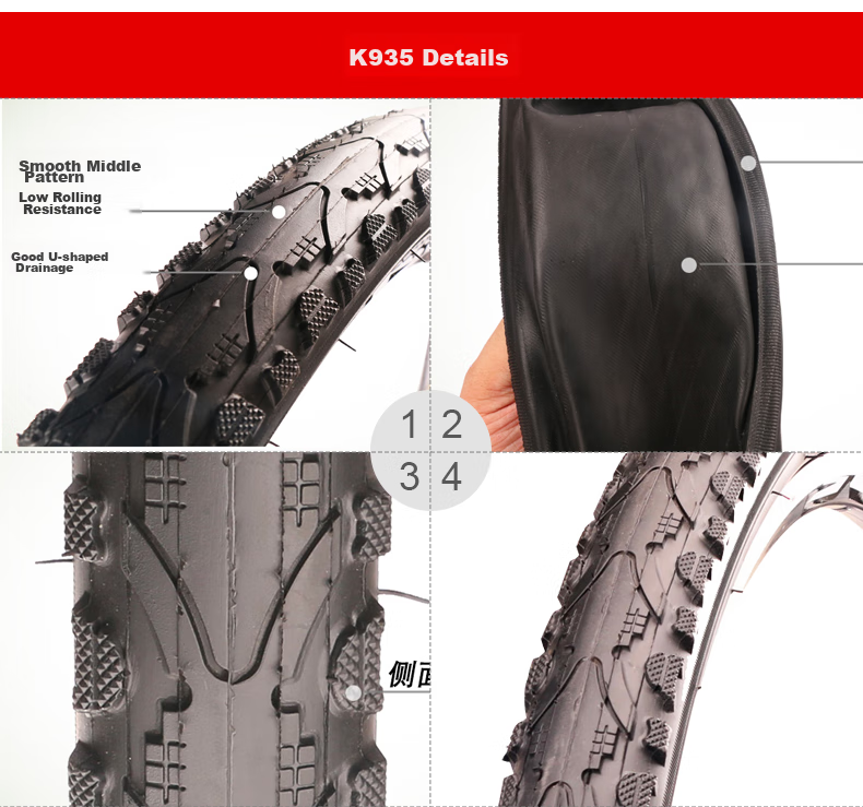 KENDA Bicycle Tire, 16-Inch, Compatible with K935 Kenda Bike, 1.5/1.75 Inch, Anti-Skid, Durable, Mountain Bike, Large Particle Smooth Surface, Good Water Drainage, Black Color 8