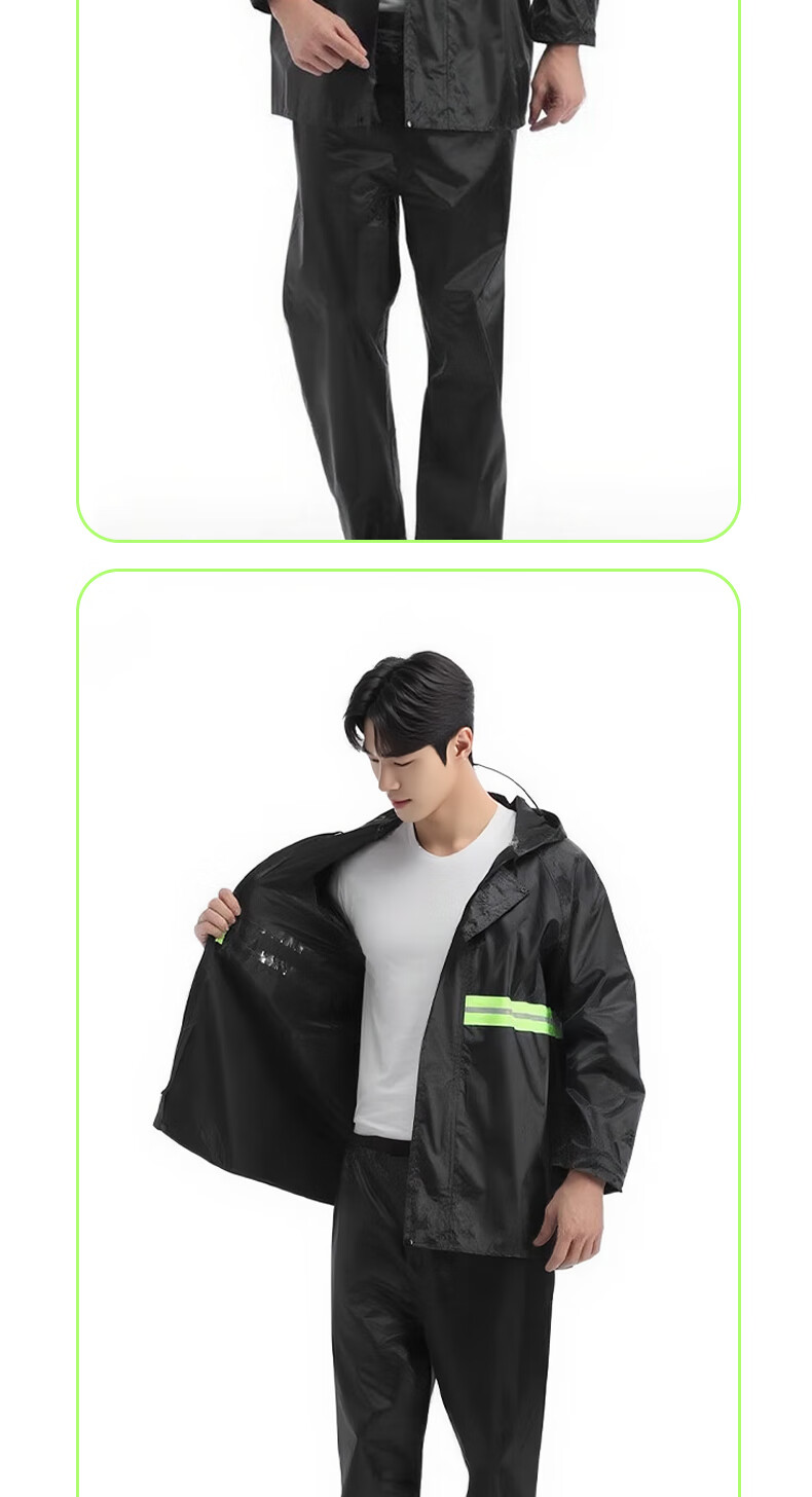 Leyoubaiyi Split Reflective Raincoat And Pants Set, Standard Heavy Rain Protection Suit, Emergency Traffic Rain Protection for Patrol Duty And Flood Control 15
