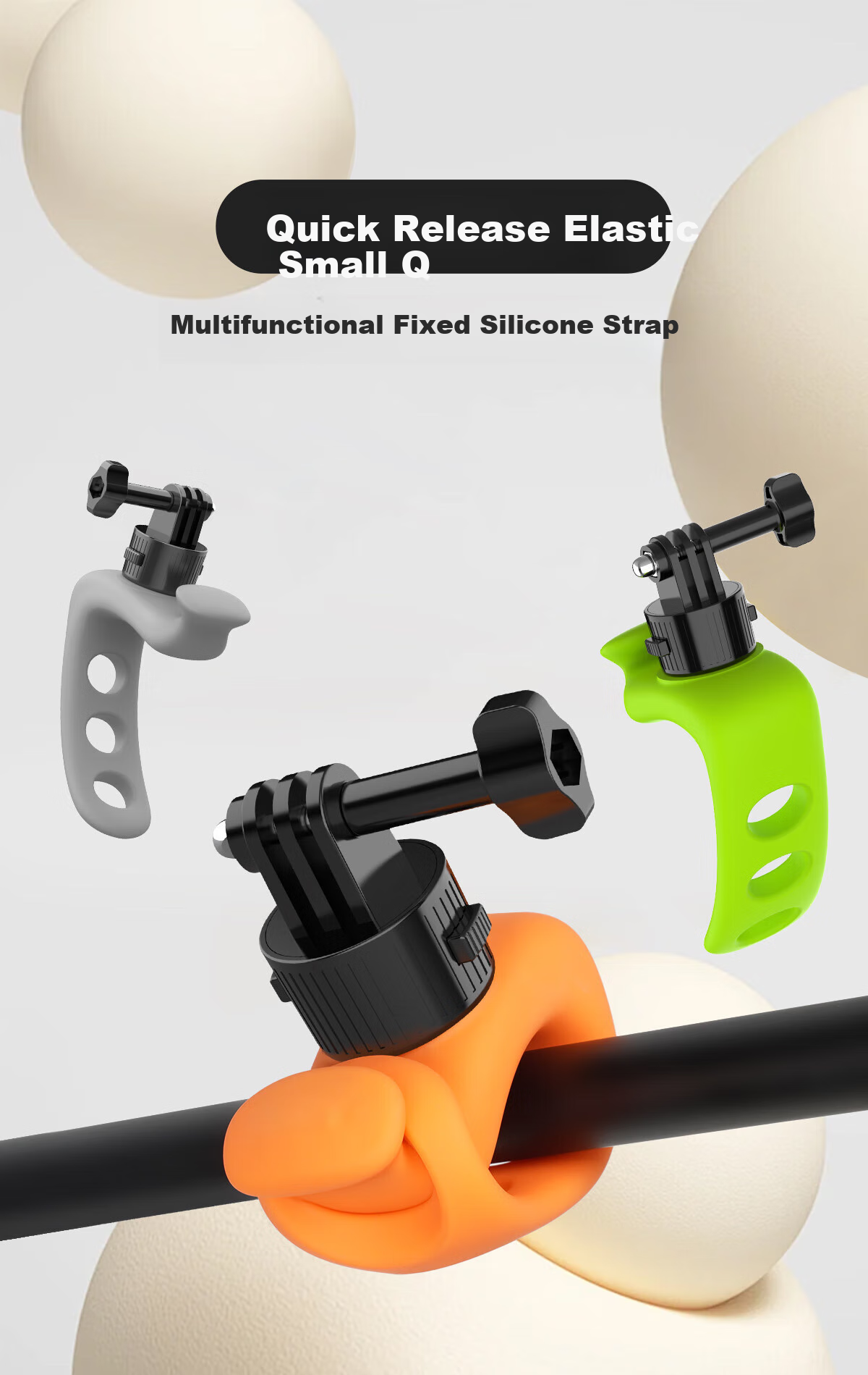 BIAZE Quick-Release Elastic Small Q, Compatible with DJI Action 6/5/4 Accessories, Cycling Shooting Mount, GoPro 13/12 Insta360 Acepro 2 Handlebar Mount JS9 1