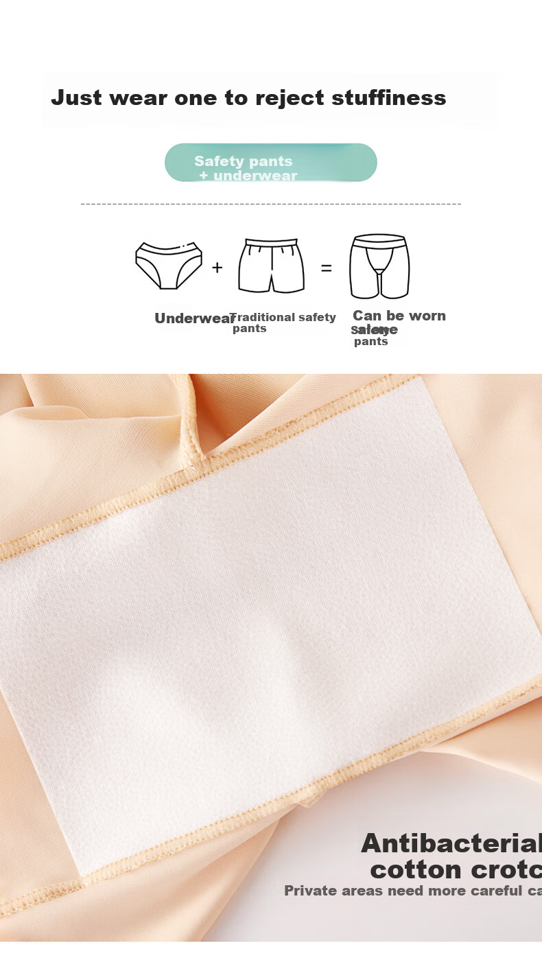 LangSha Safety Shorts, Anti-Exposure Seamless Layered Coverage, Thin with Cotton Crotch, Knee-Length Undershorts for Wome 6