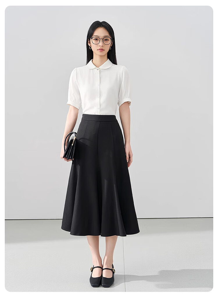 Bodexiaojie Black Suit Skirt for Women, Interview Commute Fishtail Skirt Formal A-Line Midi Skirt, Petite Bodycon Skirt 7