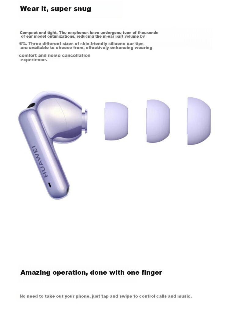 HUAWEI FreeBuds 6i True Wireless Noise-Cancelling Bluetooth Earphones, Flagship-Level Noise Reduction Music Gaming Entertainment Headphones, Compatible with Android/iOS Phones, Sky White 16