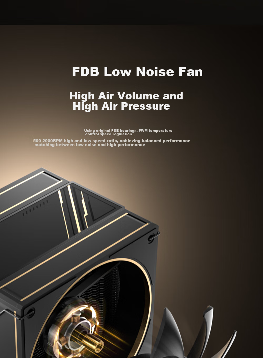 Kulin (IDCOOLING) Frost 620 Black Gold Edition, 6 Heat Pipes, Dual-Tower CPU Air Cooler, Compatible with Chuangyi Guodu PROART PC Build, FROZN A620 5