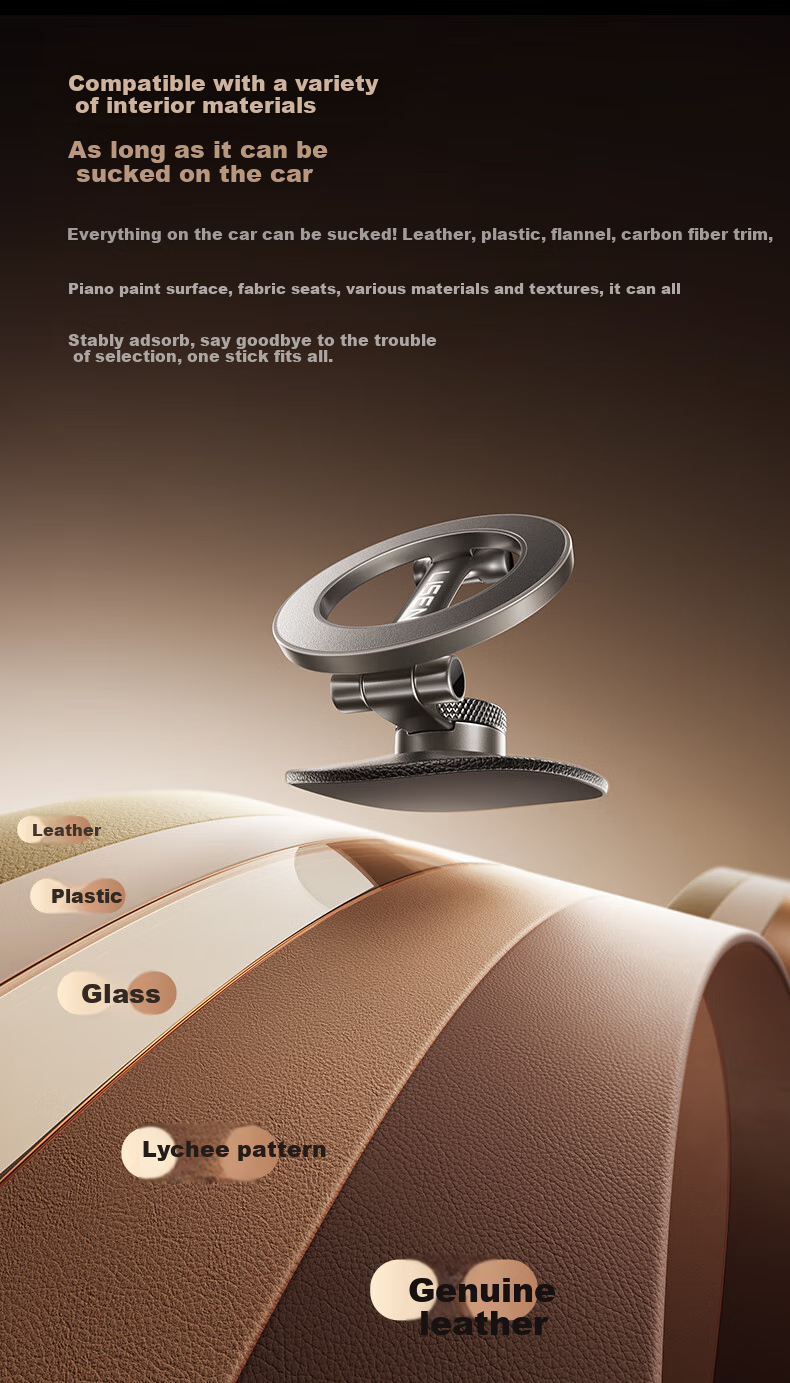 Lisen [Curved Compatible] Car Phone Holder, 2025 New Model, Specially Designed for Car Dashboard, Magnetic Navigation Mount, Adhesive Type 9