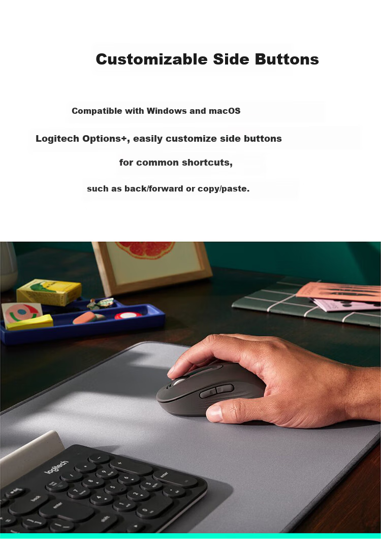 Logitech M650 Enterprise-Grade Wireless Bluetooth Dual-Mode Mouse for Apple And PC, Business Procurement Premium Series, Small And Medium-Sized Hand, Commercial Edition, Black M [Order Bonus] 7