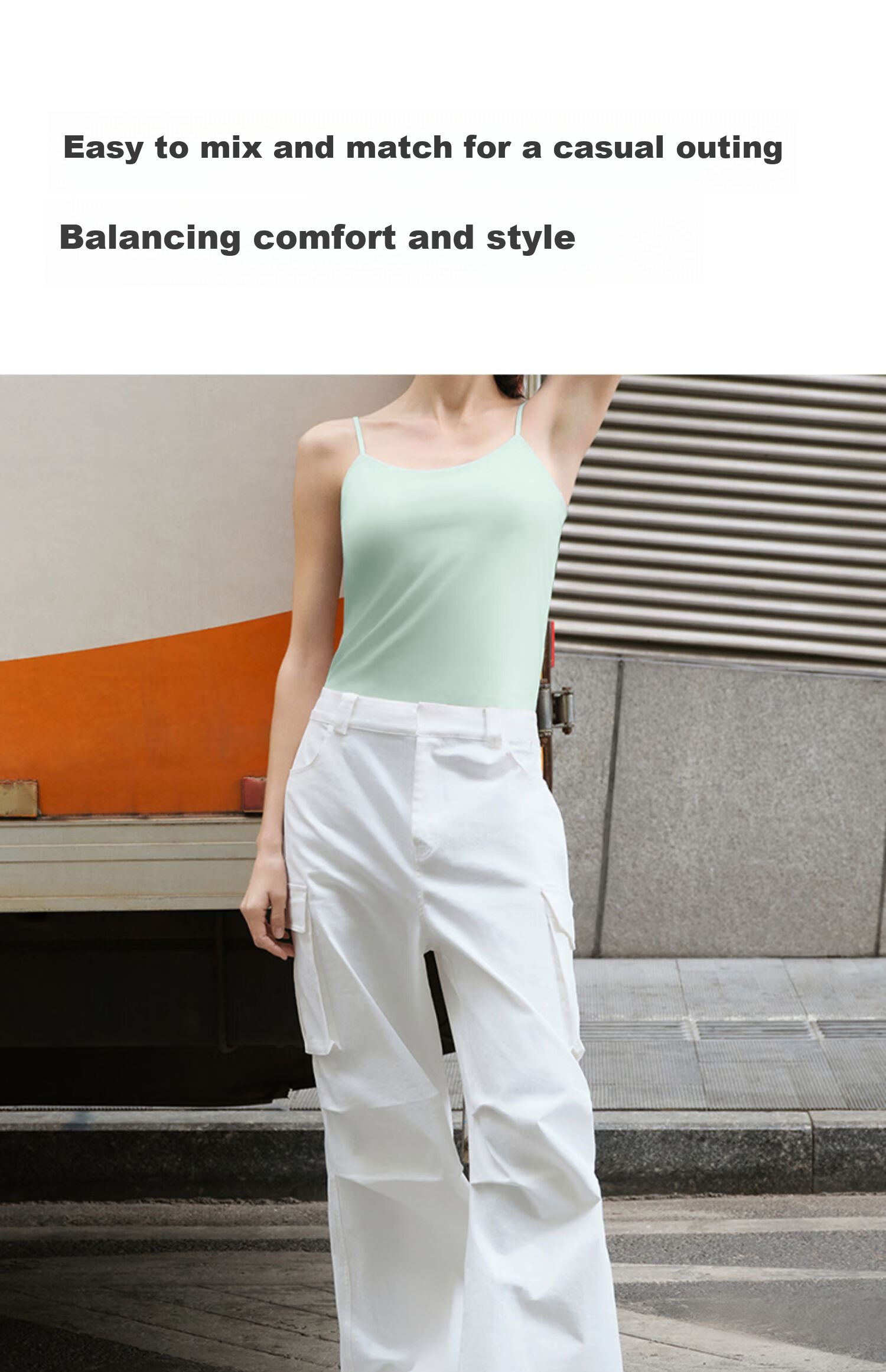 Ubras Liu Wen Same Style Mint Cooling Strap Tank Top for Women, Breathable One-Size Underwear, Upgraded Version, Ripple Blue 11