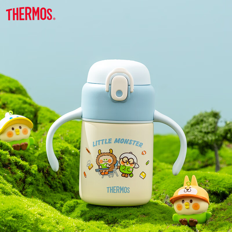 Термокружка THERMOS "Handle-Style" для школьников, 316L нержавеющая сталь, 350 мл, синий