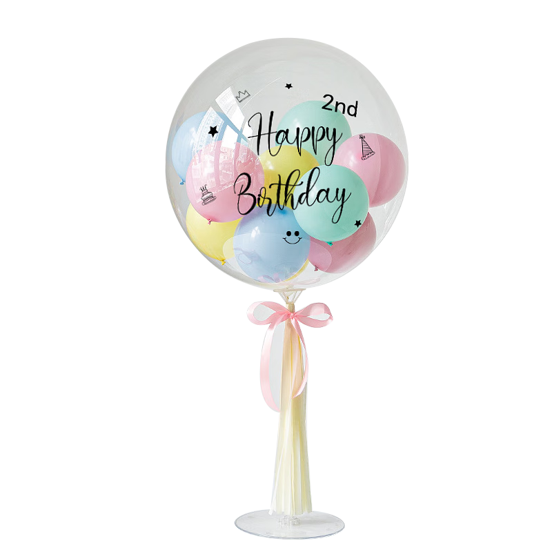 Gongxun Happy Birthday Decorative Balloon Ball Table Floating Balloons Children's Baby First Birthday Party Decoration Colorful