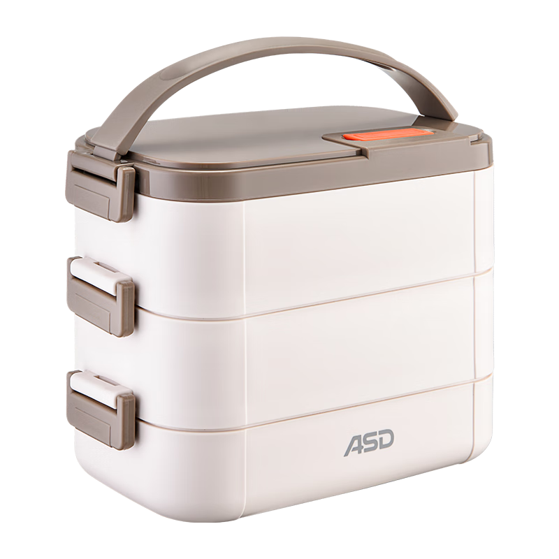 ASD 316L Stainless Steel Insulated Lunch Box, Multi-layer Heated Large Capacity Bento Box RWS18H12WG