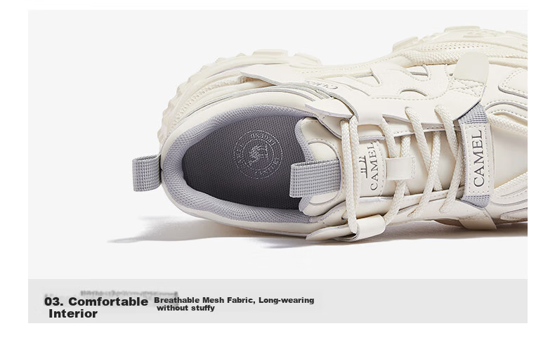 CAMEL Women's Dad Sneakers Comfortable Sporty Style Height Increasing Thick Sole Casual Shoes L25A283126 Black Size 35 16