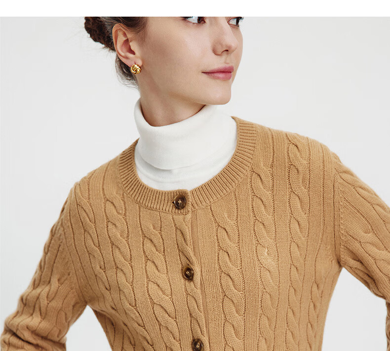 NaviKeel Italy Small Sailboat Women's 100% Wool Cable Knit Cardigan Sweater Jacket 2334094512 Light Gray M 28
