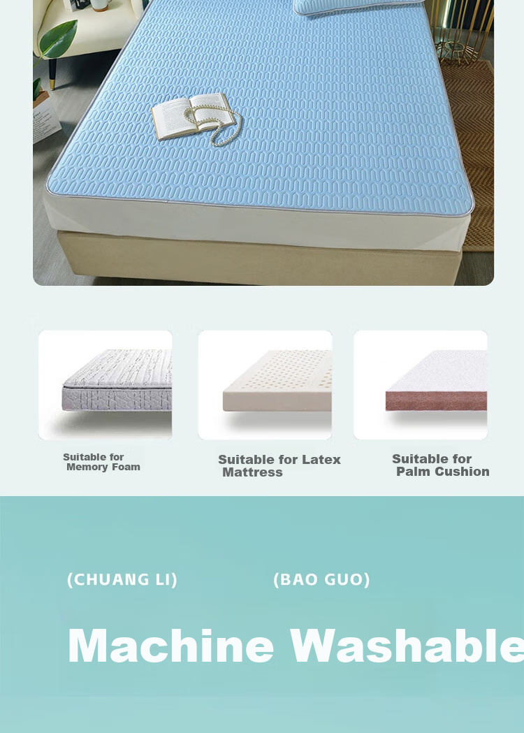 Ranpai Latex Mat Cooling Mat Three-Piece Set, Class A Baby Ice Silk Soft Mat, Washable Cooling Mat for Summer, 1.8*2 Meter Bed Sheet Style 9