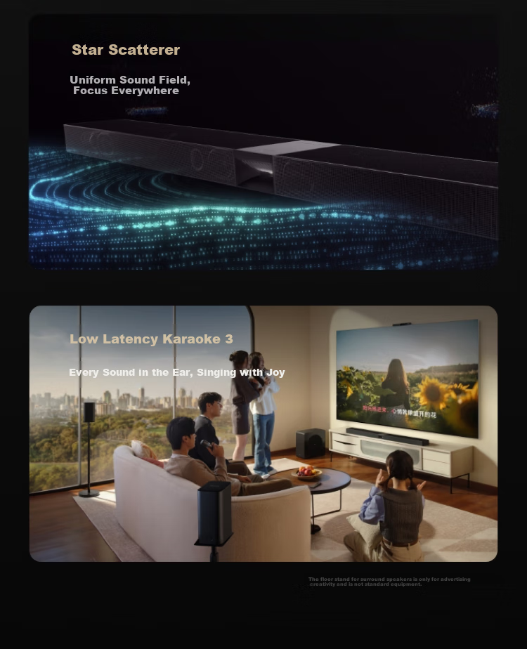 HUAWEI Yuexiang Home Theater 7.1.4 Xingkong Sound Field, Whale Fin Ultra-Heavy Bass, Soundbar Home Theater, Projector TV Gaming Speaker, Mate TV Perfect Companio 5
