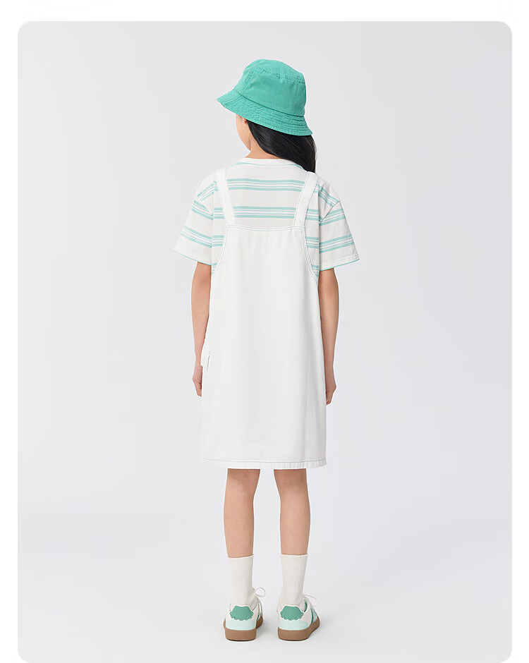 BALABALA Harry Potter Collection Girls' Summer Denim Suspender Dress with Faux Two-Piece Design 16