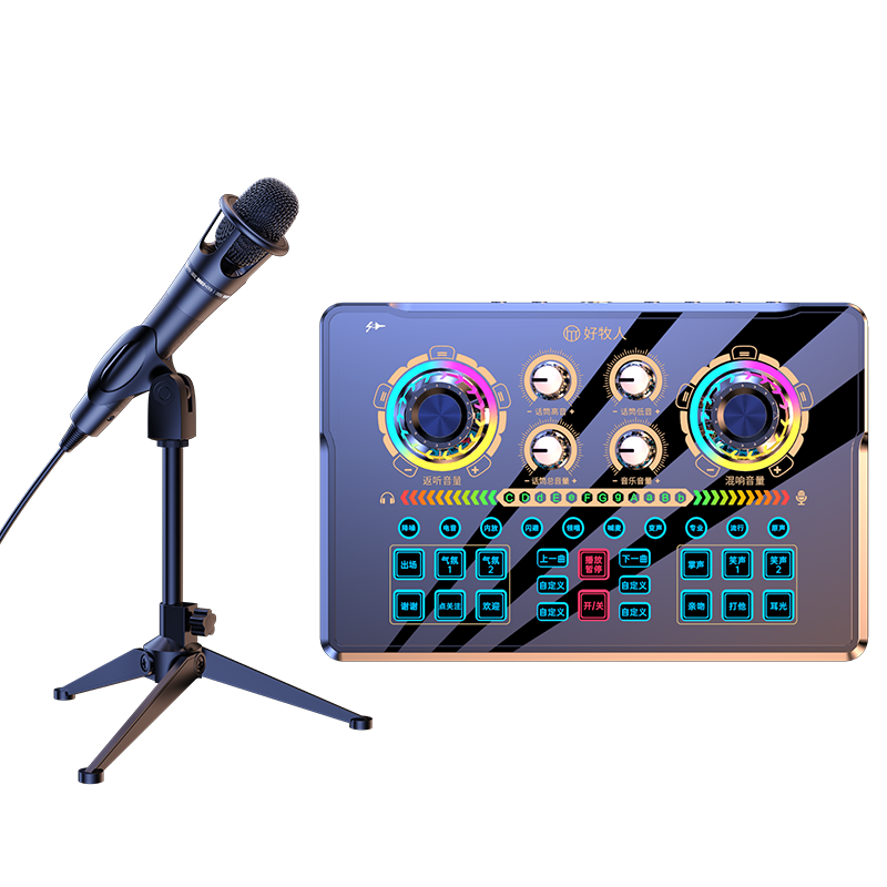 Haomuren Sound Card Kit, Live Streaming Equipment Set, Karaoke Microphone, Mobile Phone Singing Specialized, Internet Celebrity Douyin Host Outdoor Voice Recording, Professional Microphone, Computer Voice Changer