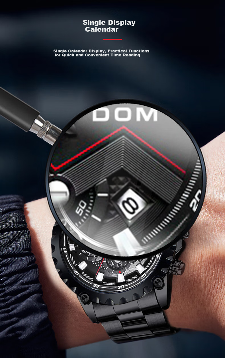 DOM Black Knight Watch, Men's Fully Automatic Mechanical Style, Luminous, Top Ten Brand Watches, New Year's Eve Gift for Boyfriend 10