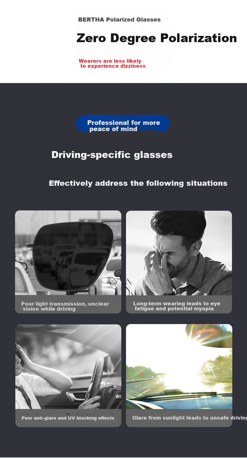 Bertha Ultra-Light Photochromic Sunglasses for Men, Driving-Specific Glasses, UV Protection, Polarized Fashionable Sunglasses for Wome 9