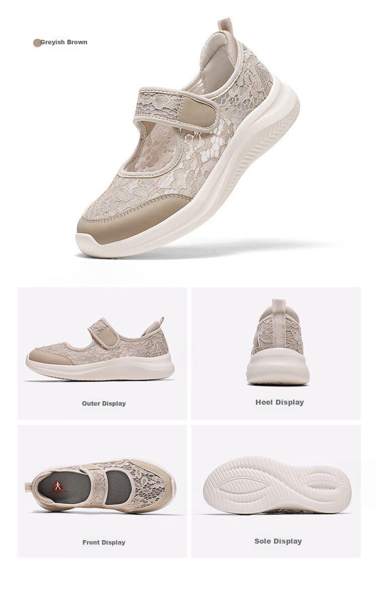 Zulijian Genuine Elderly Shoes, Autumn Lace Breathable Lightweight Casual Women's Shoes, Non-Slip Soft Sole Shoes, Comfortable Slip-On Mom Shoes 6