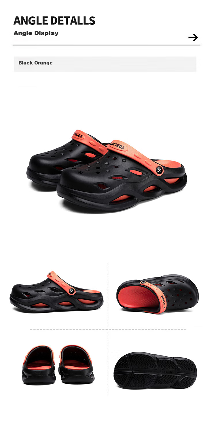 TonLion Men's Sandals 2026 Summer Breathable Height-Increasing Dual-Purpose Beach Shoes Fashionable Orange Size 40-41 10