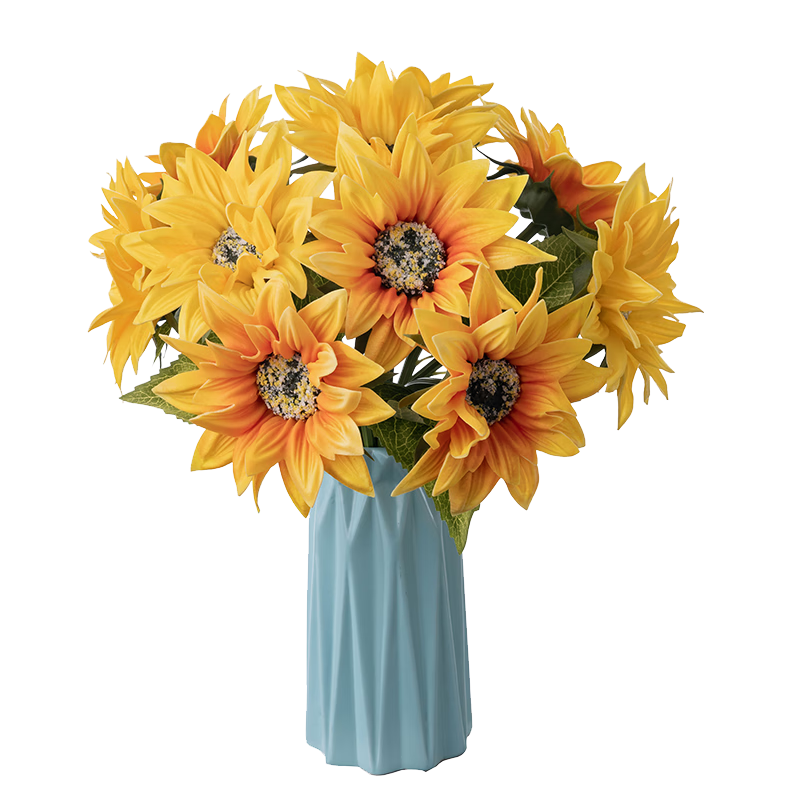SUGER LOVE New Year Gift Artificial Cream Style Frosted Sunflower Bouquet High-End Living Room Dining Table Decoration Flowers