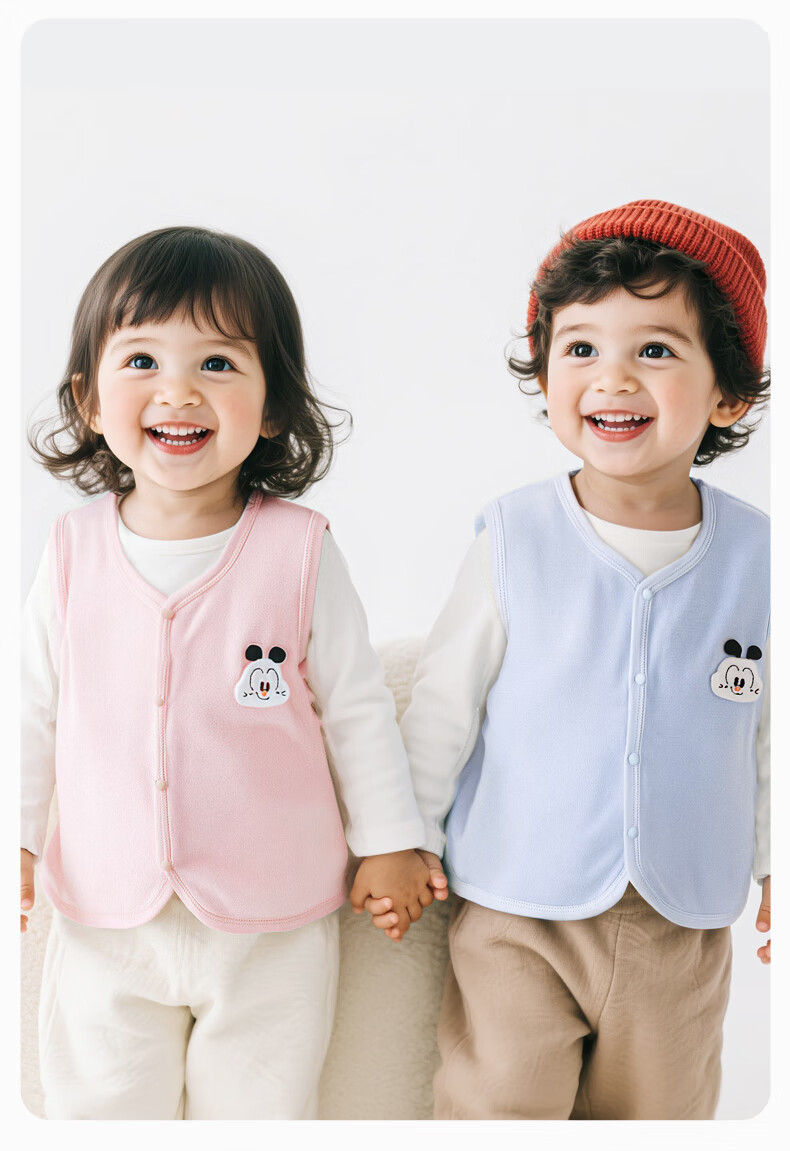 BOBDOG Baby Vest Spring And Autumn Style, Pure Cotton Infant And Toddler Unisex Baby Class A Warm Vest Top Children's Sleeveless Jacket for Fall And Winter 11