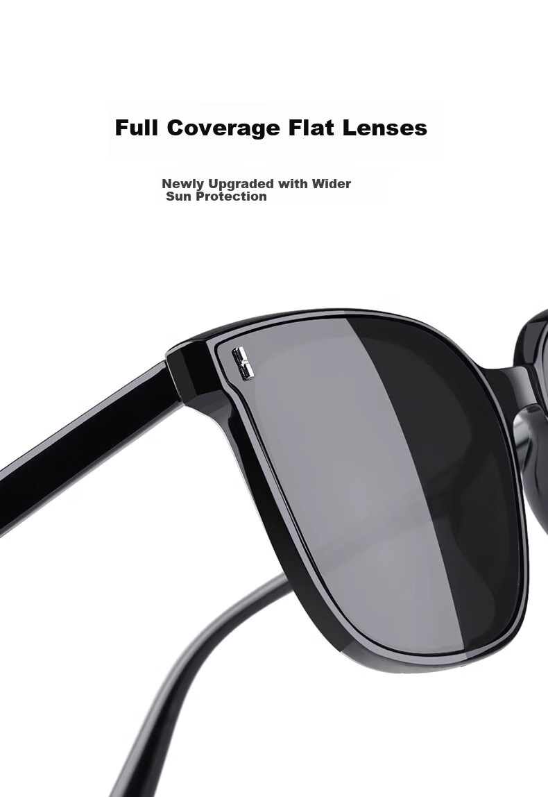 Cuntiandaofu Sunglasses, Polarized Sunglasses, Cool Big Face Driving-Specific UV Protection Sunglasses, Black Frame Polarized Gray 8