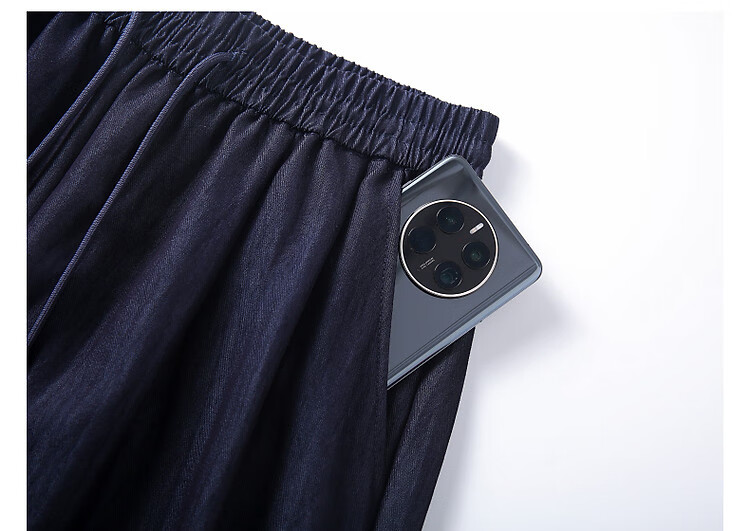 Dme Air Slim Pants, Summer Design Wide-Leg Elastic Waist Loose-Fitting Flared Hem Casual Pants for Petite Women to Conceal Body Shape 12
