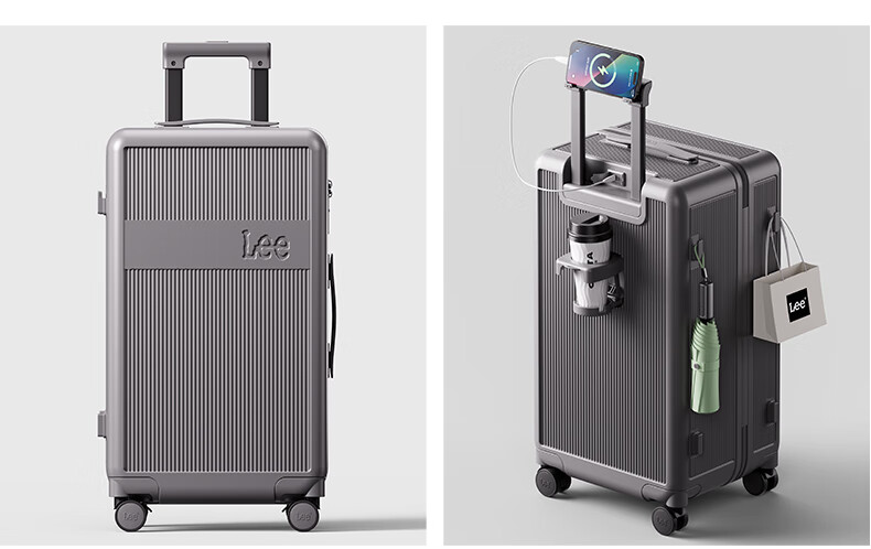 Lee High-Quality Large-Capacity Thickened Suitcase, Trolley Case, Travel Luggage, Password Lock Box, Aurora White, 28 Inches 27