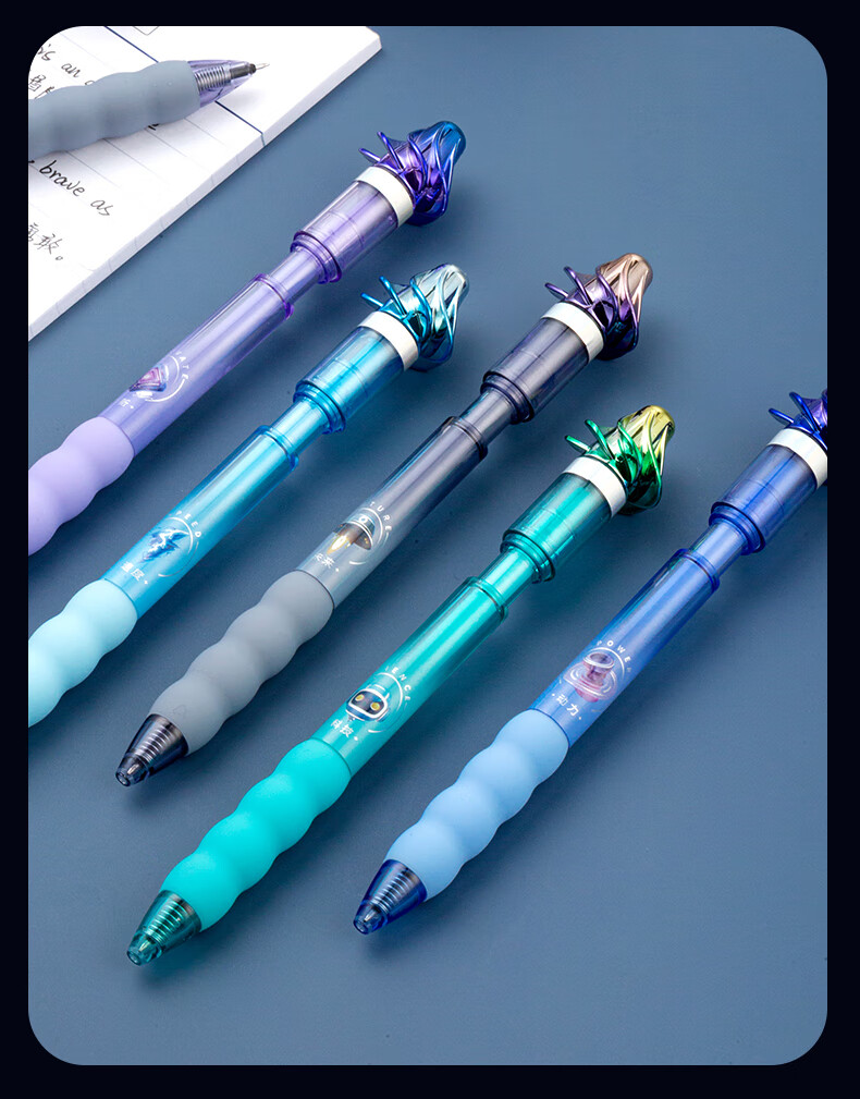 AIHAO Cyclone Retractable Gel Pen 0.5mm Black Exam Pen ST Tip High-Tech Rotating Pen 5 Black + 1 Multicolor GP4910 3