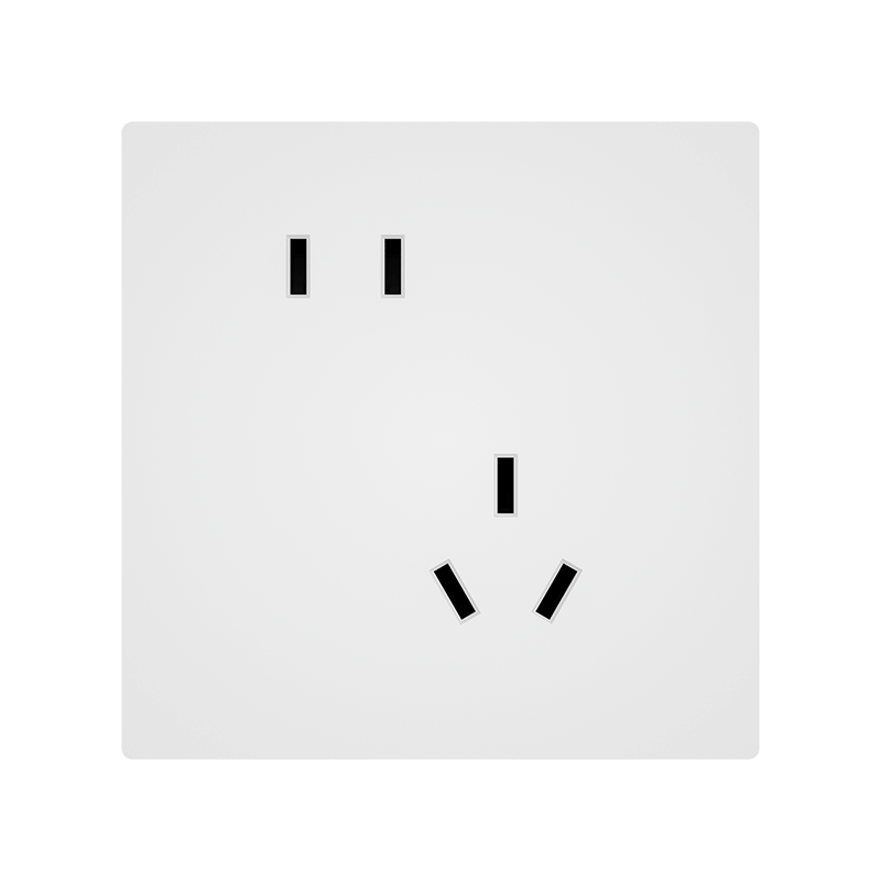 Lingpu Technology E3S Compatible Switch Socket 10A Angled Five-Hole Socket 86 Type Two-Three Pin Flush Wall Socket White