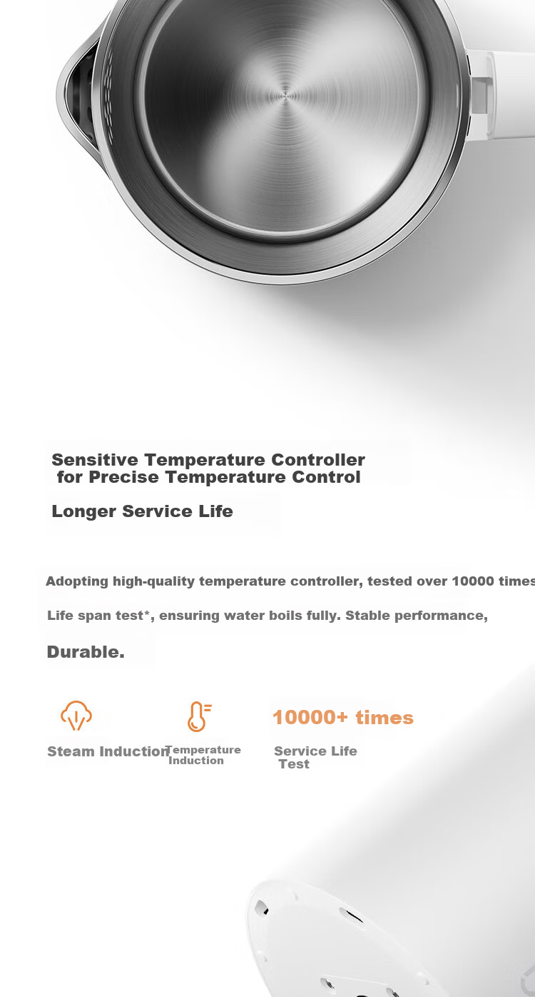 Mijia Xiaomi Electric Kettle, 316L Stainless Steel Inner Tank for Mother And Baby Use, Household Water Boiler, 1.7L Capacity, 1800W Rapid Heating 6