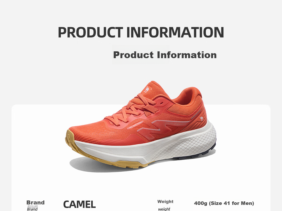 CAMEL [Feiteng] Trail Running Shoes, 2025 Spring New Product, Men's And Women's Running Shoes, Thick-Soled Heightening, Wear-Resistant, Non-Slip Sports Shoes 11