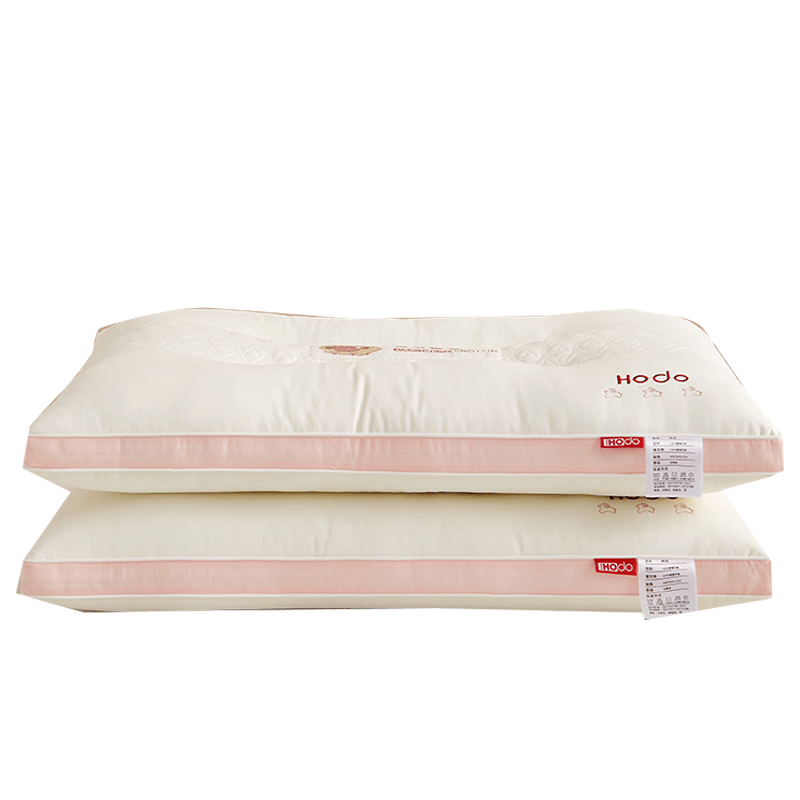 Hongdou 10% Cashmere Protein Neck Support Pillow for Cervical Spine Deep Sleep 48x74cm Pink