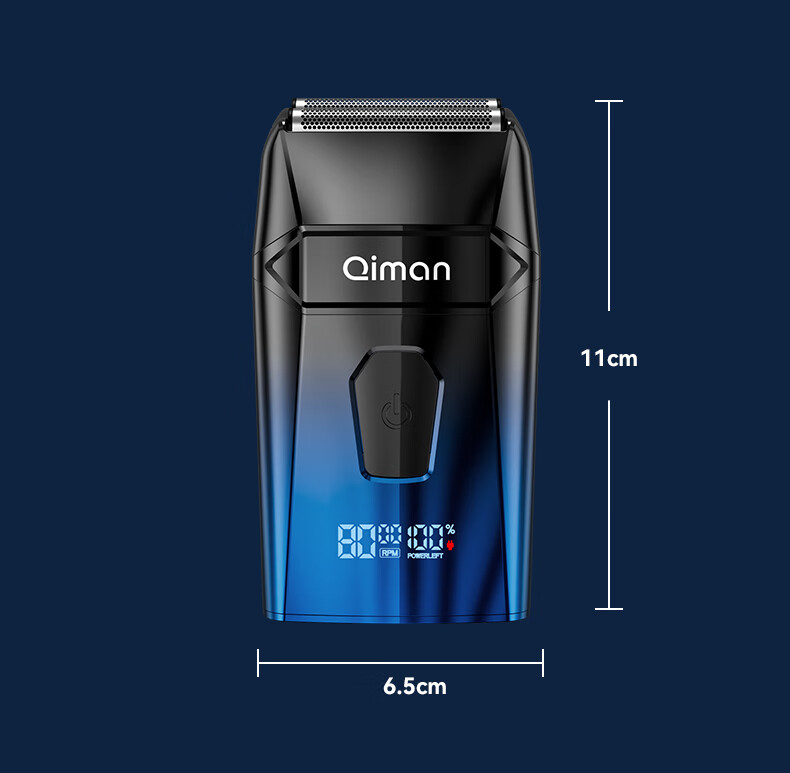 Qiman Whitening Hair Clipper Bald Head Shaving Device Electric Hair Trimmer Razor Reciprocating Shaver Self-Service Barber Shop Salon Professional Oil Head Fade Electric Hair Clipper QM6500 Gradient B 30
