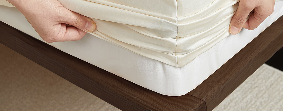 MIDO HOUSE Mingdu 60-Count Washed Cotton Fitted Sheet Single Piece Pure Cotton All-Season Double/Single 180*200+28cm Silver Gray 10