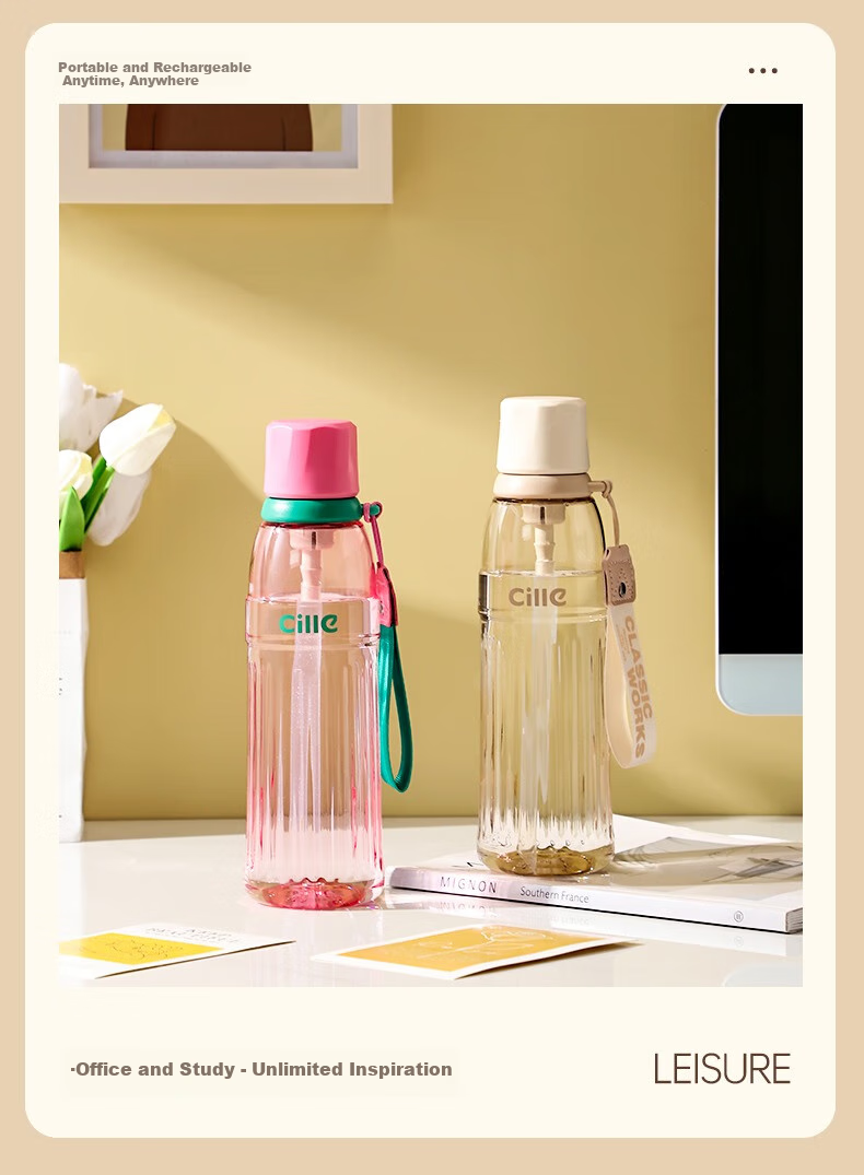 Cille Tritan Plastic Cup, Sports Water Bottle for Men And Women, Outdoor Fitness Straw Cup, Large Capacity Portable Handheld Cup 18