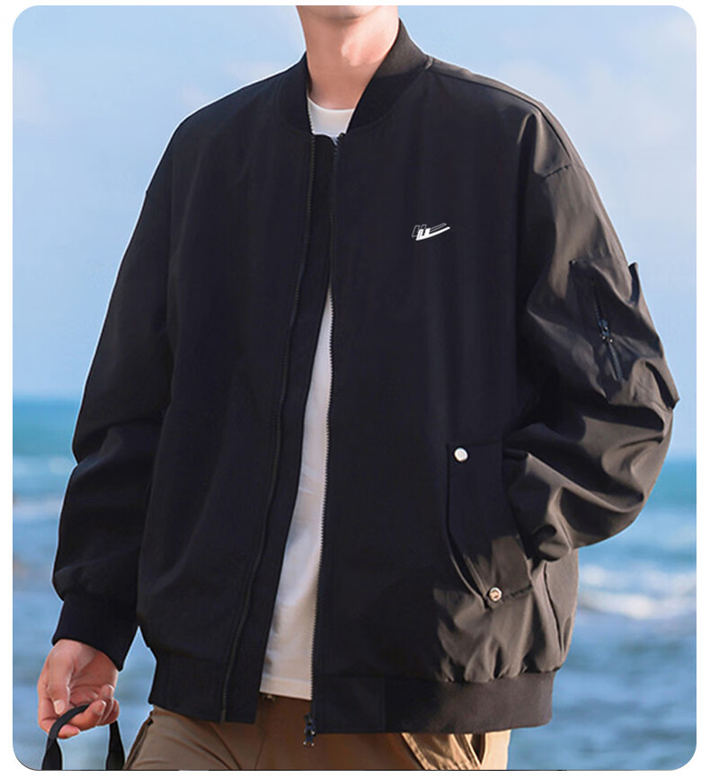 Huili Men's Jacket for Spring And Autumn Outdoor Windbreaker Casual Jacket American-Style Flight Suit Military Green Size L 14